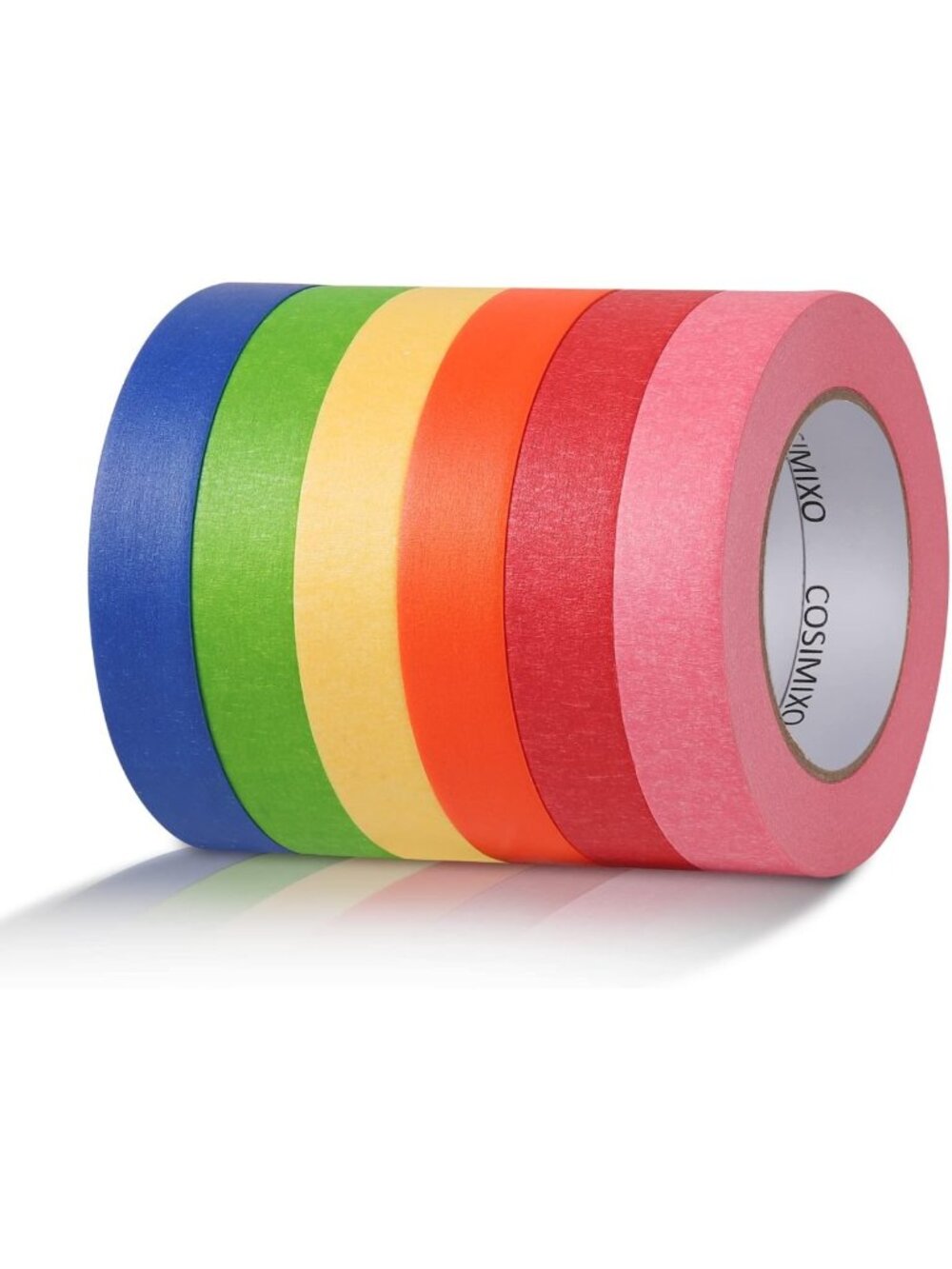 Vibrant 6-Pack Colored Masking Tape - 0.94" x 60yds, Perfect for Crafts